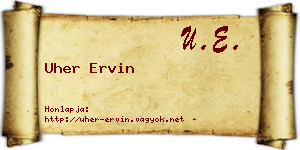 Uher Ervin névjegykártya