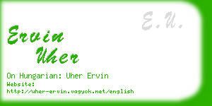 ervin uher business card